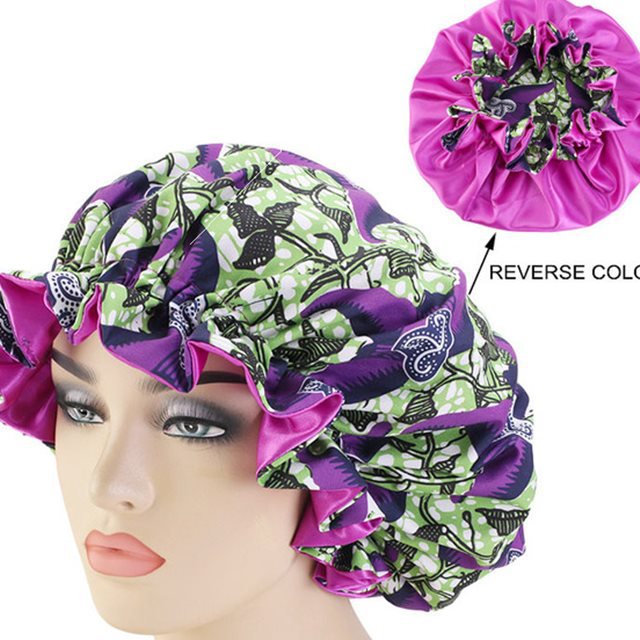 African Print Sleep Bonnet - Image 3