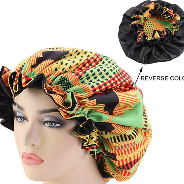 African Print Sleep Bonnet - Image 4
