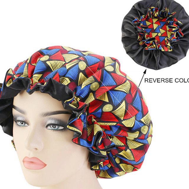 African Print Sleep Bonnet - Image 10