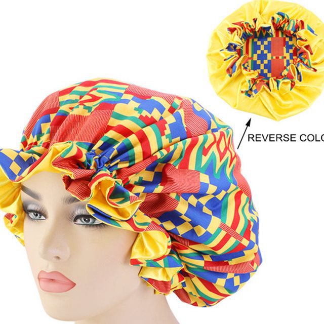 African Print Sleep Bonnet - Image 8