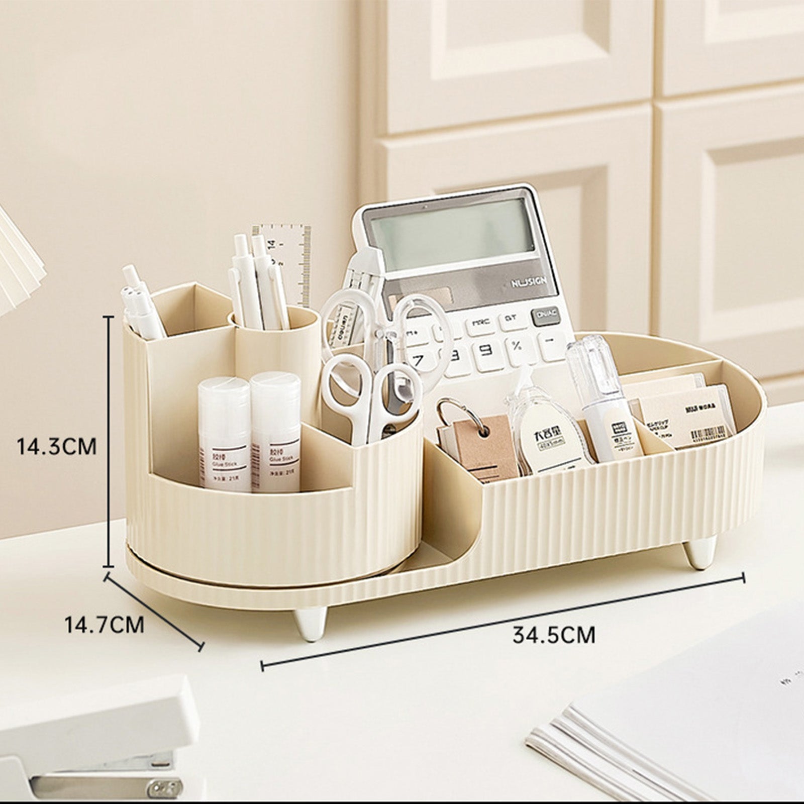 Rotating Countertop Makeup Organizer with Brush Holder - Image 4